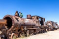 Great Train Graveyard or steam locomotives cemetery at Uyuni, Bolivia